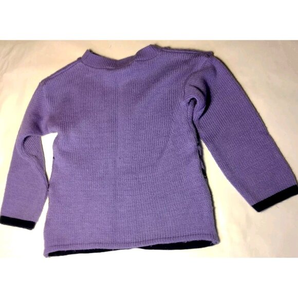 Mickey For Kids Sweater Girls S 4 Purple Pullover Mickey Mouse Vintage Flower - Picture 4 of 16